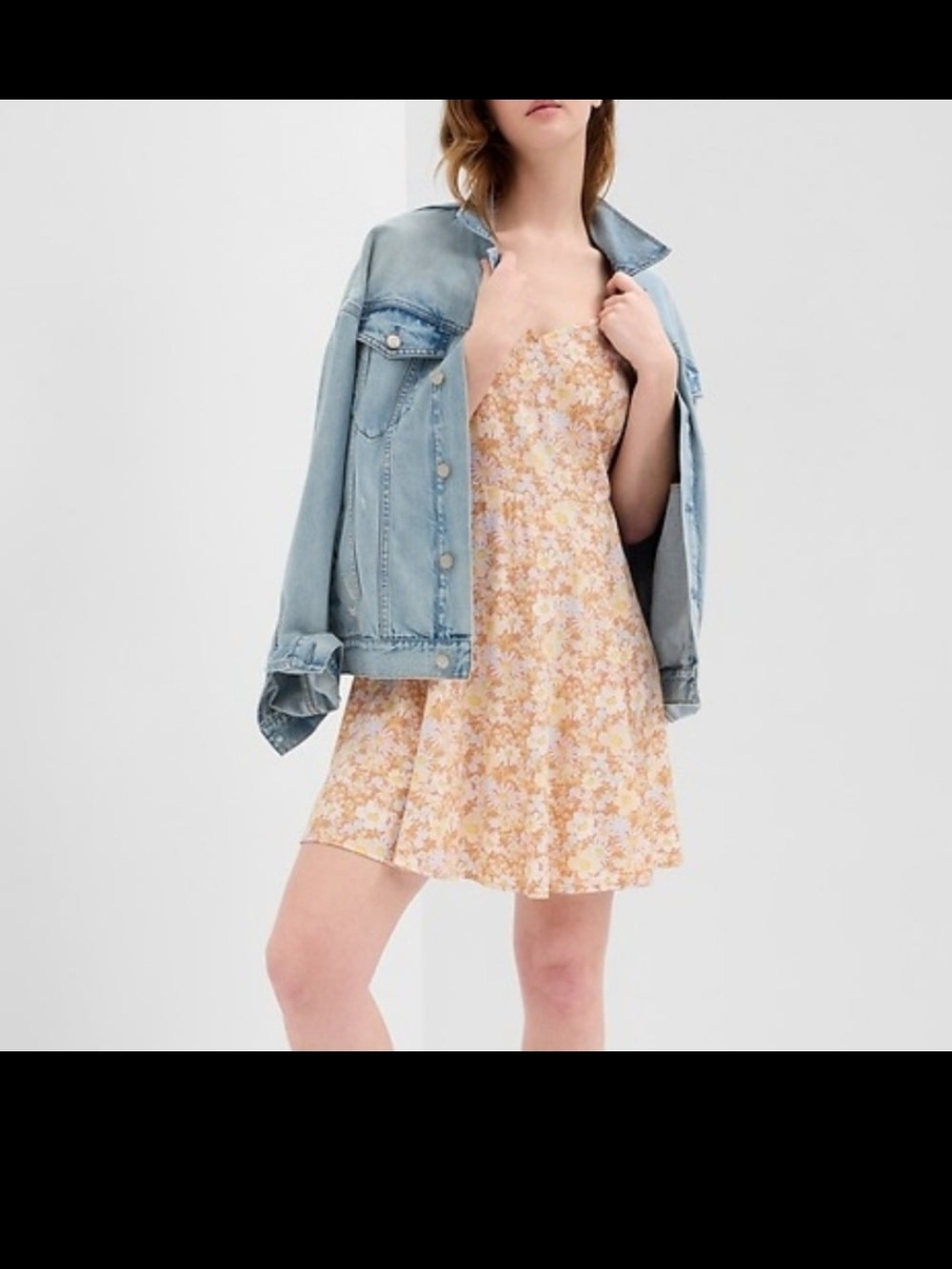 Gap Floral Summer Mini Dress in Peach Nwt Xl
